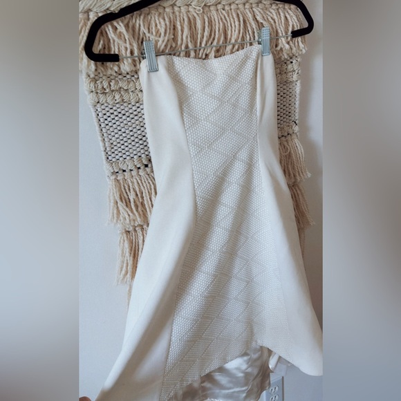 Black Halo Eve Strapless Wedding Dress Bachelorette White High Low Size 0 Bridal - Picture 2 of 12